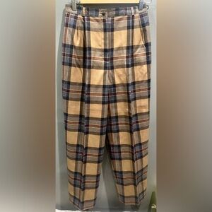 Vintage Harve Benard Wool Blend Plaid Wide Leg Pants Sz 6